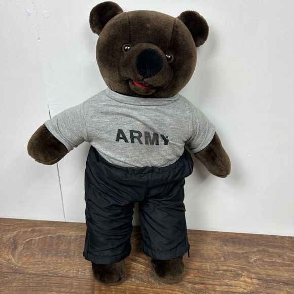 Vtg 1989 Bear Forces Of America Army Jogging Suit‎ Track Pants PT Outfit Brown - Picture 1 of 13